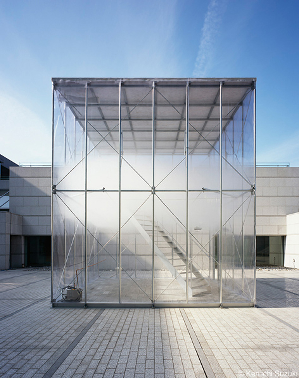 Tetsuo Kondo Architects, Tokyo, Transsolar, Matthias Schuler, Japan, Sunken Garden, Museum of Contemporary Art, cube, container, glass curtain, cloudscapes, controlled humidity, controlled environment, artificial weather