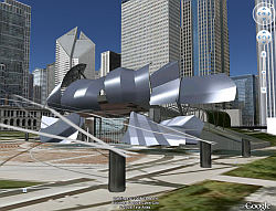Pritzker Pavilion in 3D in Google Earth
